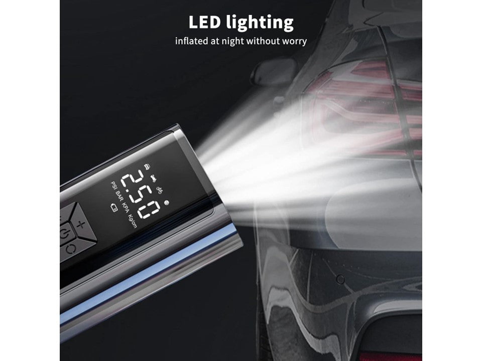 Compresor De Aire Portátil 3 en 1 Recargable 12V Negro