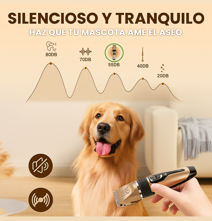 PetGroom™ Corta Pelos Silencioso, Recargable Profesional +🎁 Accesorios 🐾